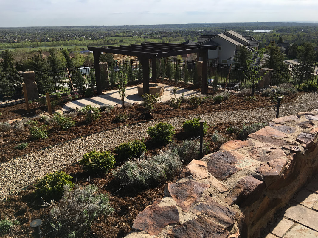 Picture of a rustic xeriscaping design for Colorado's Front Range. 
